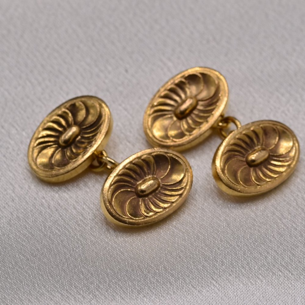 Georg Jensen Signed Yellow Gold Cuff Links